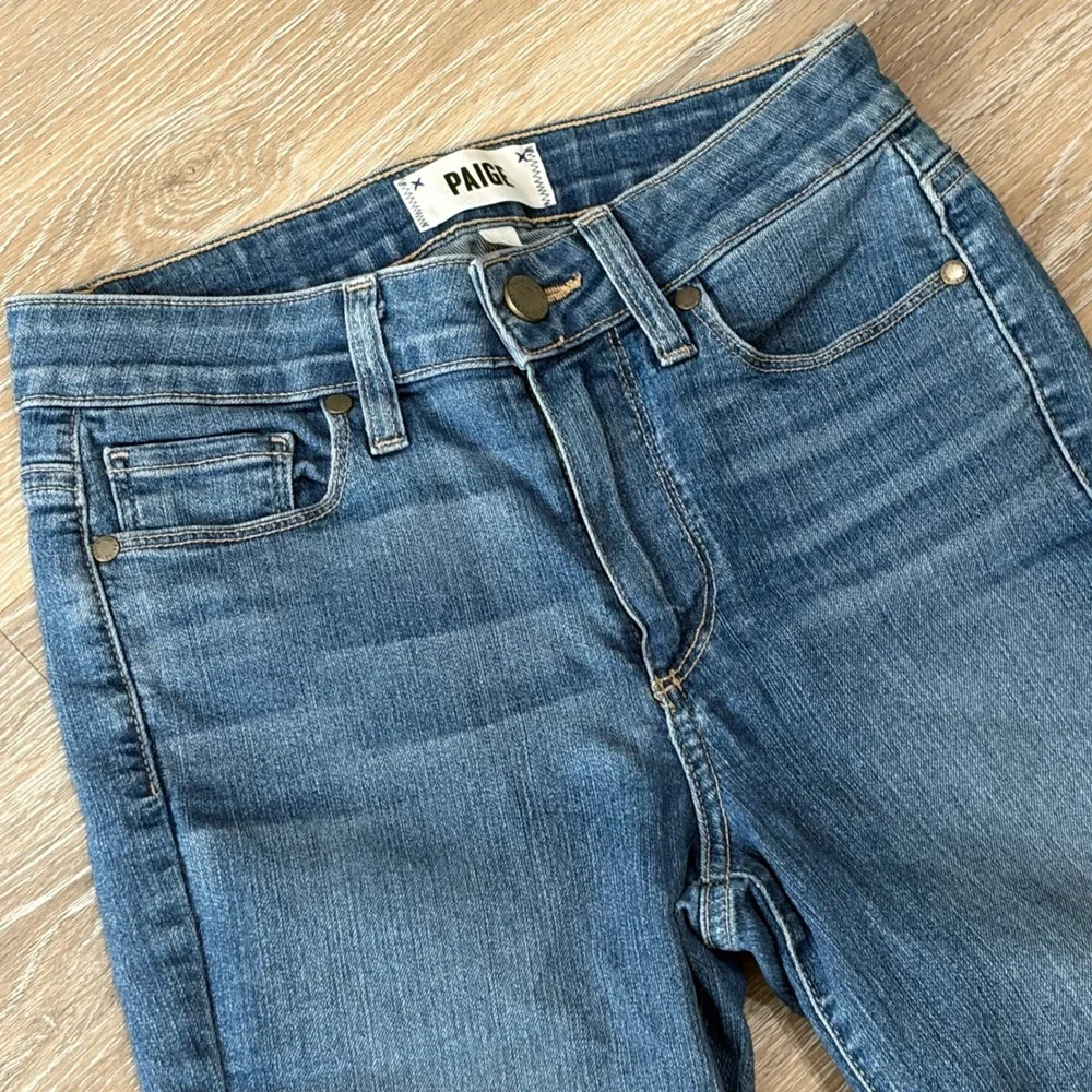PAIGE Hoxton Ankle High Rise Skinny Jeans Medium Blue Stretch Denim Size 25